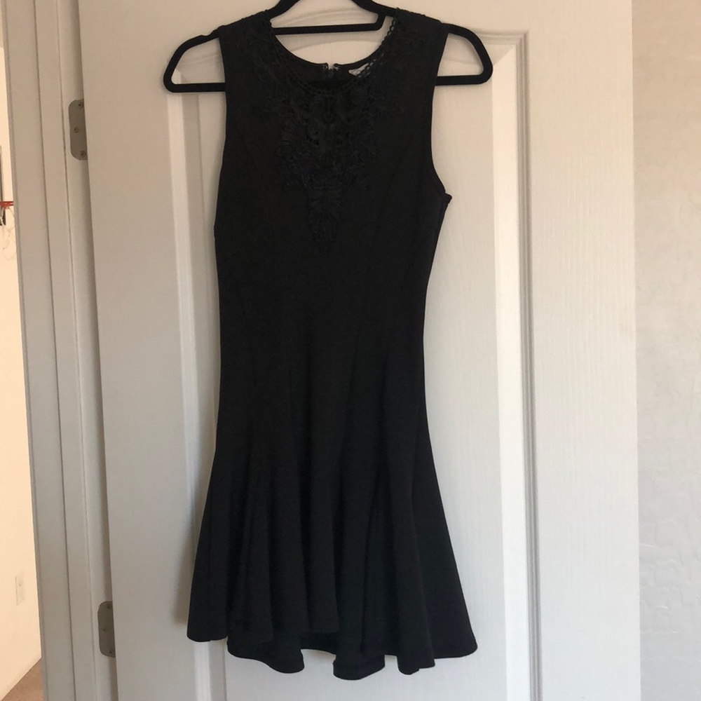 Fit and Flare Cocktail Dress with Lace Detail